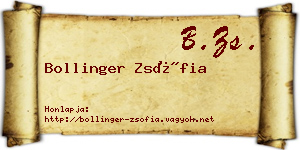 Bollinger Zsófia névjegykártya